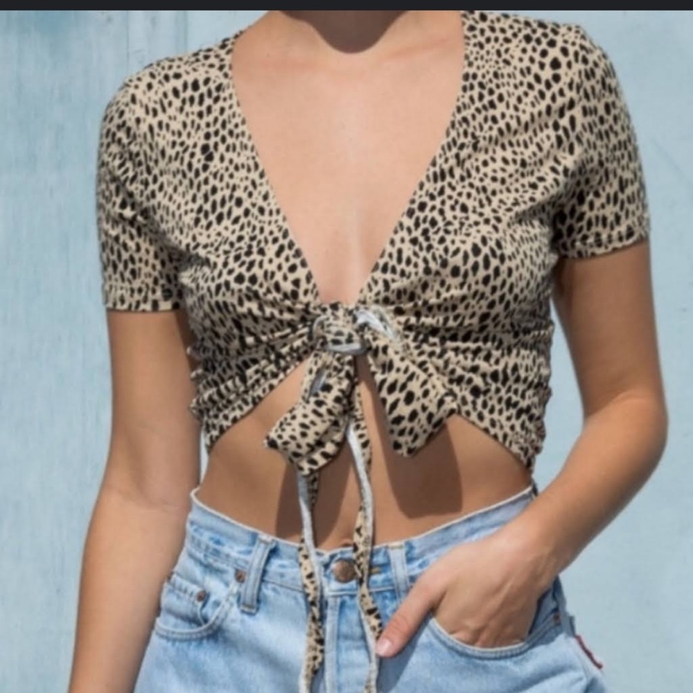 brandy melville cheetah wrap top